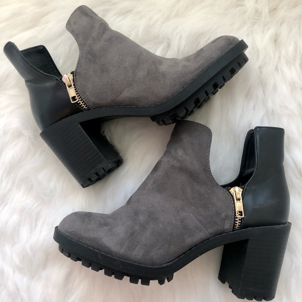 Zara Chunky Heel Ankle Booties size 38